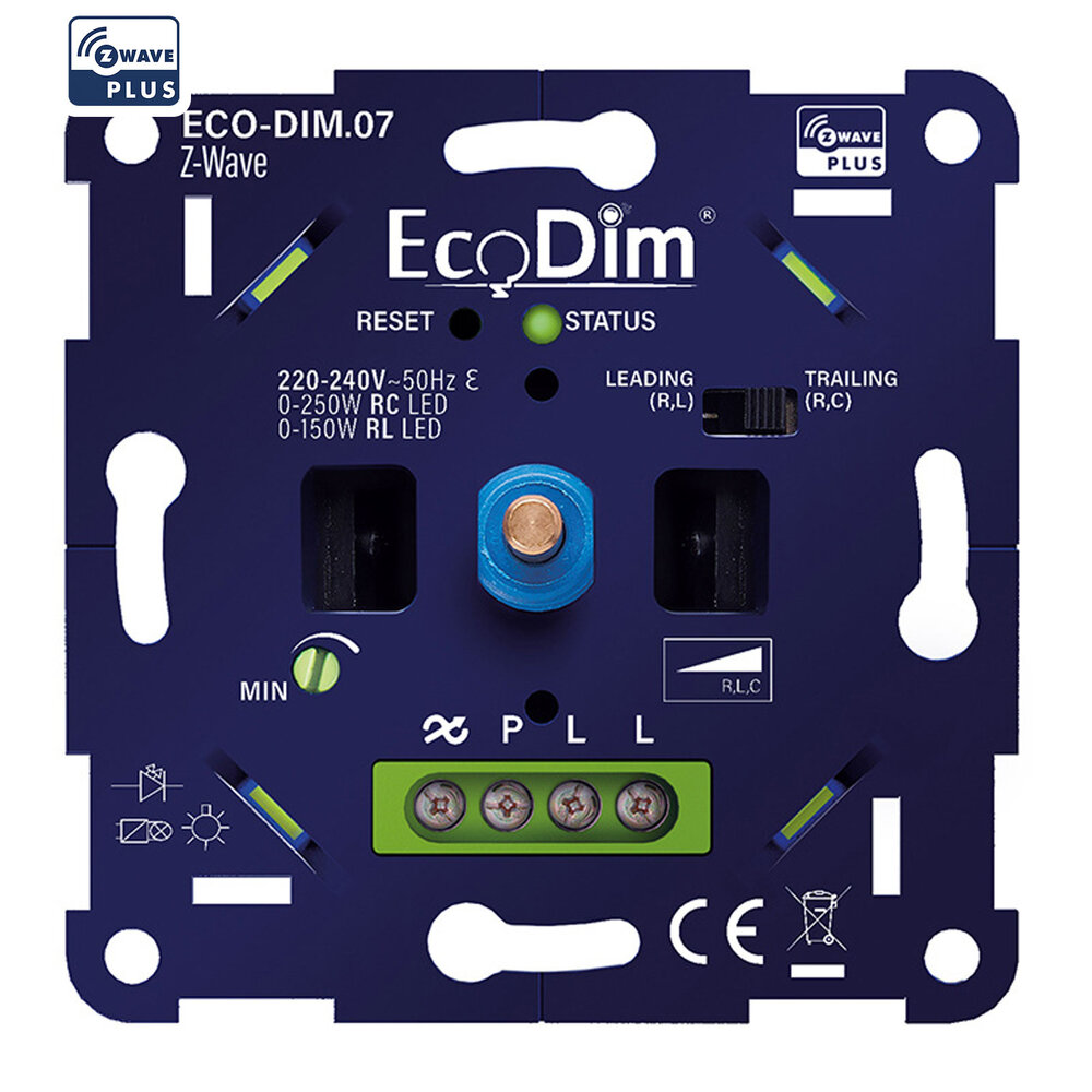 EcoDim Z-Wave Smart LED Dimmer Einbau 0-250 Watt – Phasenschnitt