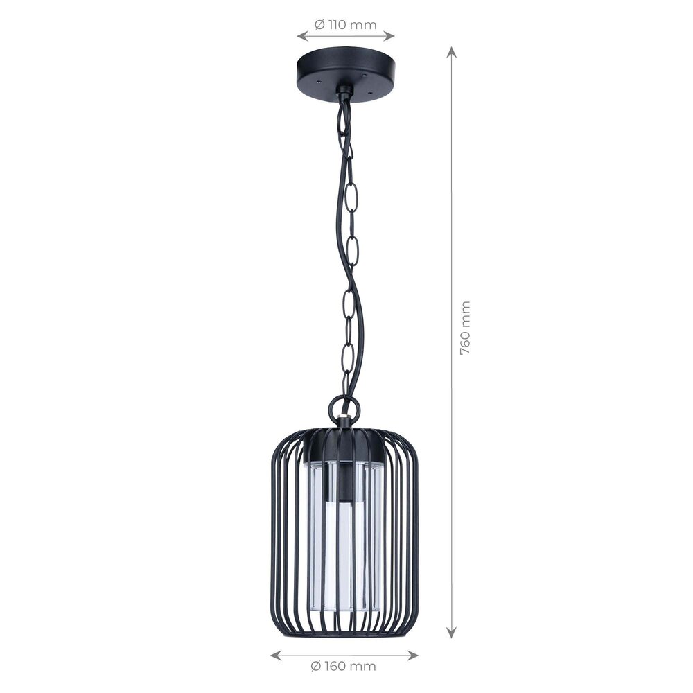 Ledvion LED Deckenleuchte - Schwarz - IP44 - E27-Fassung