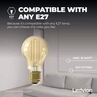 Ledvion LED Deckenleuchte - Schwarz - IP44LED Deckenleuchte - Schwarz - E27-Fassung - IP44