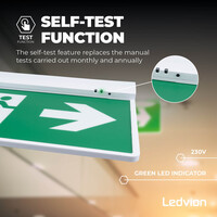 Ledvion LED Notleuchte - inkl. Batterie - 4.5W - 6500K - Deckenmontage/Wandmontage