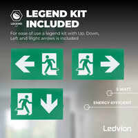 Ledvion LED Notleuchte - inkl. Batterie - 4.5W - 6500K - Deckenmontage/Wandmontage