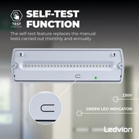 Ledvion LED Notleuchte - inkl. Batterie - 3W - 6500K - Deckenmontage/Wandmontage