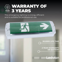 Ledvion LED Notleuchte Aufbau - inkl. Batterie und Testknopf - IP65 - 3,5W
