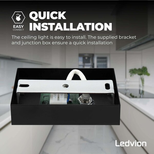 Ledvion LED Deckenstrahler Schwarz - 3W - 4000K - Neigbar