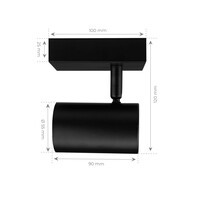 Ledvion LED Deckenstrahler Schwarz - 3W - 4000K - Neigbar