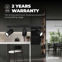 Ledvion LED Deckenstrahler Schwarz Trio - 4,9W - RGB+CCT - Neigbar