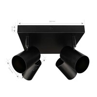 Ledvion LED Deckenstrahler Schwarz 4-licht - 3W - 4000K - Neigbar