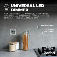 Ledvion LED Dimmer 5-150 Watt 220-240V - Phasenabschnitt - Universal - Komplett