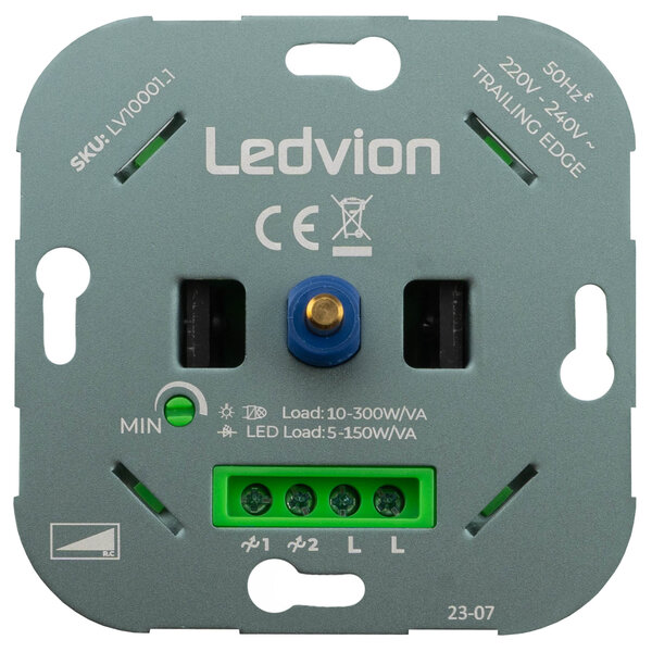 Ledvion LED Dimmer 5-150 Watt 220-240V - Phasenabschnitt - Universal