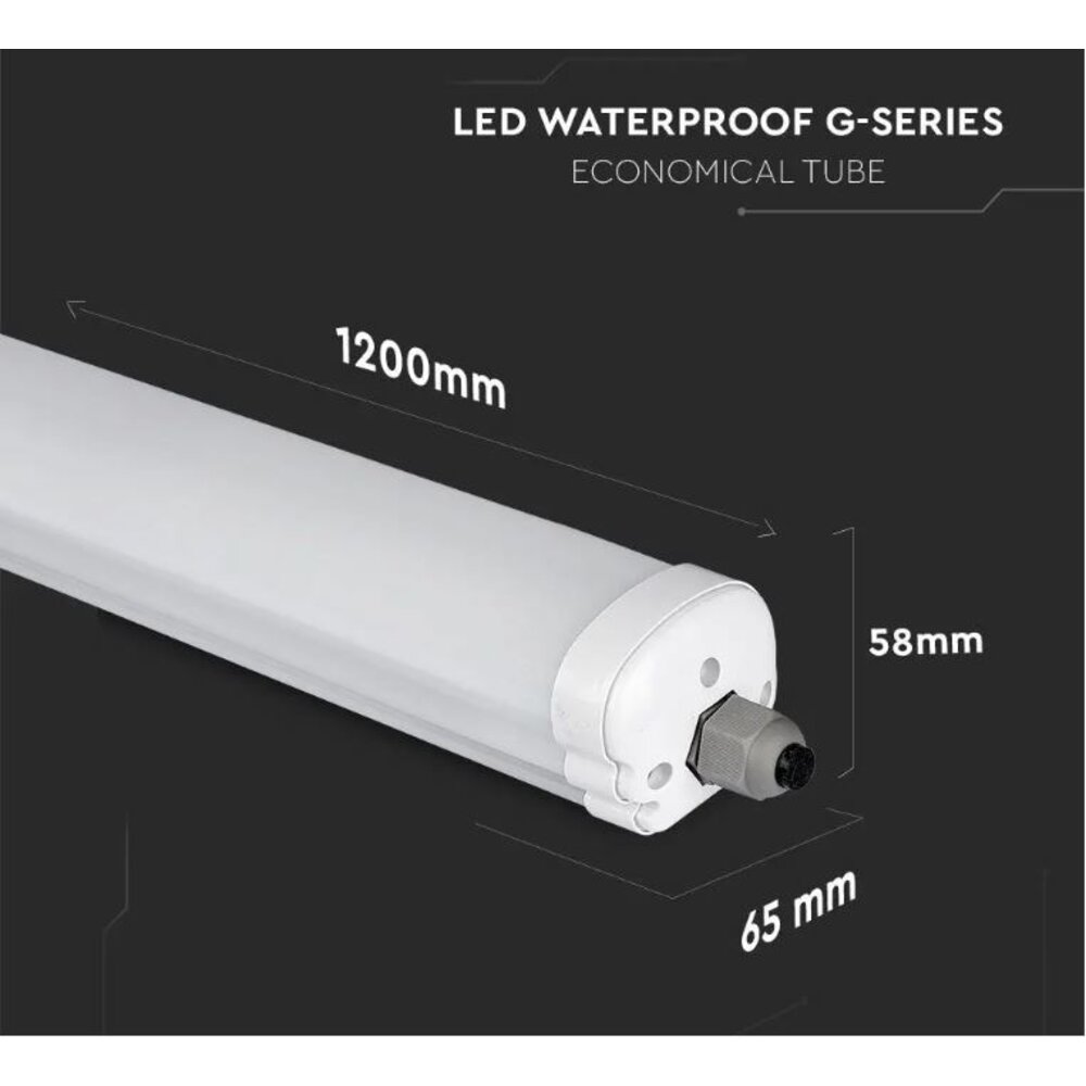 V-TAC 6-Pack IP65 LED Feuchtraumleuchte 120 cm - 36W - 4320 Lumen - 4000K - Verlinkbar