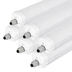 6-Pack IP65 LED Feuchtraumleuchte 120 cm - 36W - 4320 Lumen - 4000K - Verlinkbar