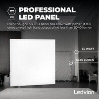 Ledvion LED Panel 60x60 - UGR <19 - 24W - 210 Lm/W - 6500K - 5 Jahre Garantie - Energieeffizienzklasse A - GS-geprüft