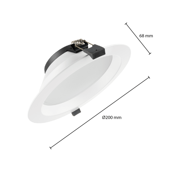 Beleuchtungonline LED Einbauleuchte - 15W - Ø170 mm - CCT-Schalter - Weiß - 5 Jahre Garantie