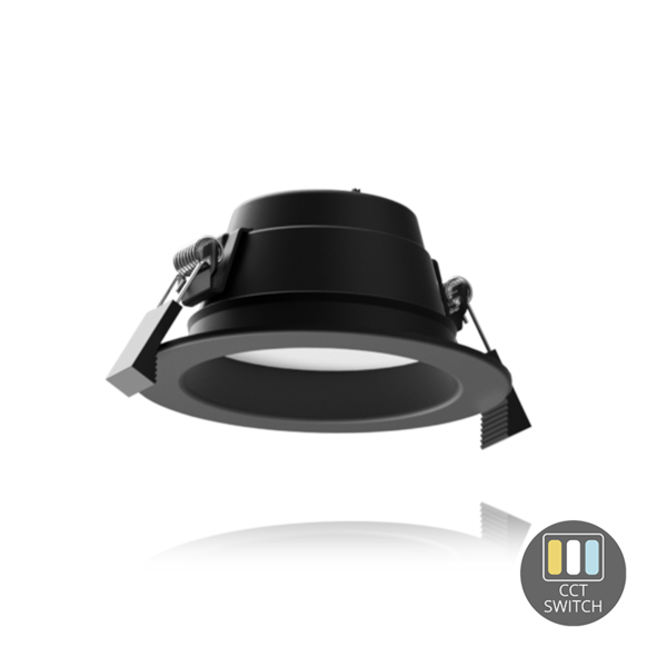 Beleuchtungonline LED Einbauleuchte - 10W - Ø90 mm - CCT-Schalter - Schwarz - 5 Jahre Garantie