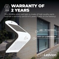 Ledvion Solar Wandleuchte mit Bewegungssensor - Weiß - 1.5W - 3000K