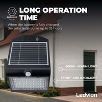 Ledvion Solar Wandleuchte mit Bewegungssensor - Schwarz - 4W - 3000K
