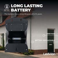 Ledvion Solar Wandleuchte mit Bewegungssensor - Schwarz - 4W - 3000K