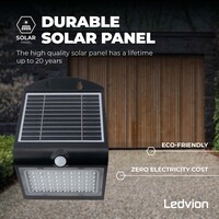 Ledvion Solar Wandleuchte mit Bewegungssensor - Schwarz - 4W - 3000K