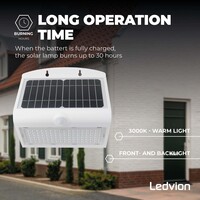 Ledvion Solar Wandleuchte mit Bewegungssensor - Weiß - 8W - 3000K