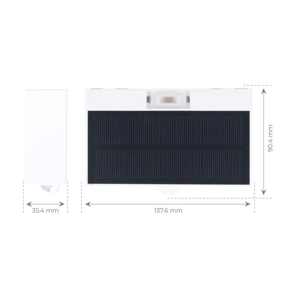 Ledvion Solar Wandleuchte mit Bewegungssensor - Weiß - 3W - 3000K
