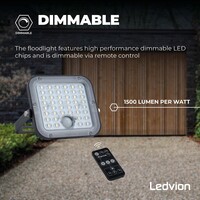 Ledvion Solar LED Fluter - 1500 Lumen - 4000K - IP65 - 3600 mAh