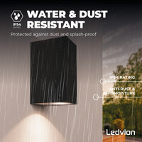 Ledvion LED Außenwandleuchte mit Dämmerungssensor - Beidseitig - 3W - 2700K - IP44 - Schwarz
