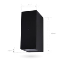 Ledvion LED Außenwandleuchte mit Dämmerungssensor - Beidseitig - 3W - 2700K - IP44 - Schwarz