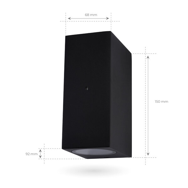 Ledvion LED Außenwandleuchte mit Dämmerungssensor - Beidseitig - 3W - 2700K - IP44 - Schwarz