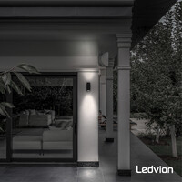 Ledvion Dimmbare LED Wandleuchte - Beidseitig - 5W - 2700K - IP54 - Schwarz