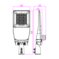 Beleuchtungonline LED Straßenlampe - Esher - 150W - IP66 - 5700K - 5 Jahre Garantie - 1 Meter Kabel