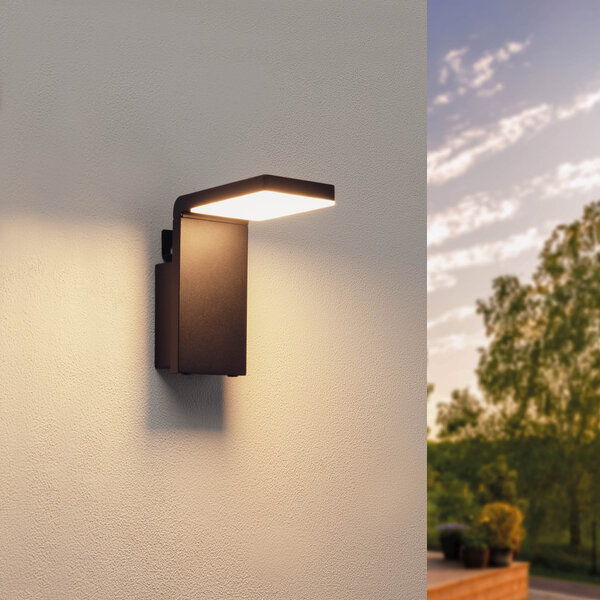 Ledvion LED Solar Wandleuchte - 3000K - Schwarz - IP44