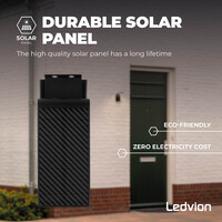 Ledvion LED Solar Wandleuchte - 3000K - Schwarz - IP44