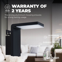 Ledvion LED Solar Wandleuchte - 3000K - Schwarz - IP44
