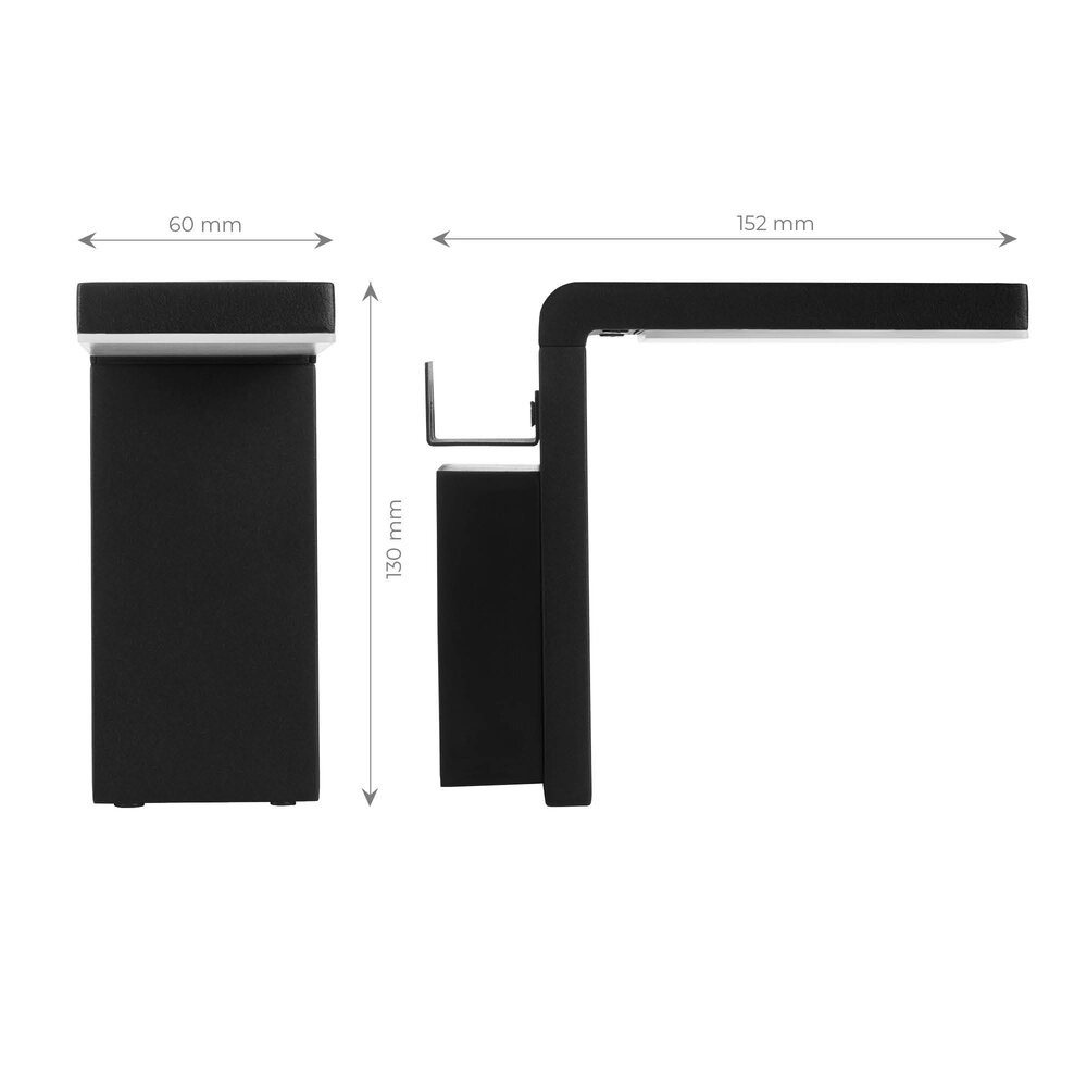 Ledvion LED Solar Wandleuchte - 3000K - Schwarz - IP44
