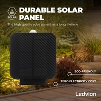 Ledvion LED Solar Außenlampe Stehend mit Bewegungssensor - Schwarz - IP44