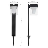 Ledvion LED Solar Außenlampe Stehend mit Bewegungssensor - Schwarz - IP44