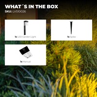 Ledvion LED Solar Außenlampe Stehend mit Bewegungssensor - Schwarz - IP44