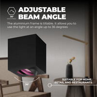 Ledvion Smart LED Aufbaustrahler - Quadratisch - Schwarz - 4,9W - RGB+CCT - Kippbar - IP20
