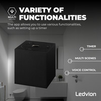 Ledvion Smart LED Aufbaustrahler - Quadratisch - Schwarz - 4,9W - RGB+CCT - Kippbar - IP20