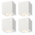 4x Dimmbare LED Aufbaustrahler - Quadratisch - Weiß - 5W - 2700K - Kippbar - IP20