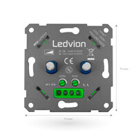 Ledvion LED Doppeldimmer 2x 3-100 Watt - 220-240V - Phasenabschnitt - Universal - Komplett