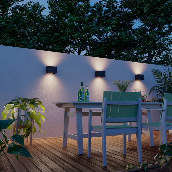 Calex Calex LED Wandleuchte Außen - Beidseitig - 7W - 3000K - IP54 - Schwarz