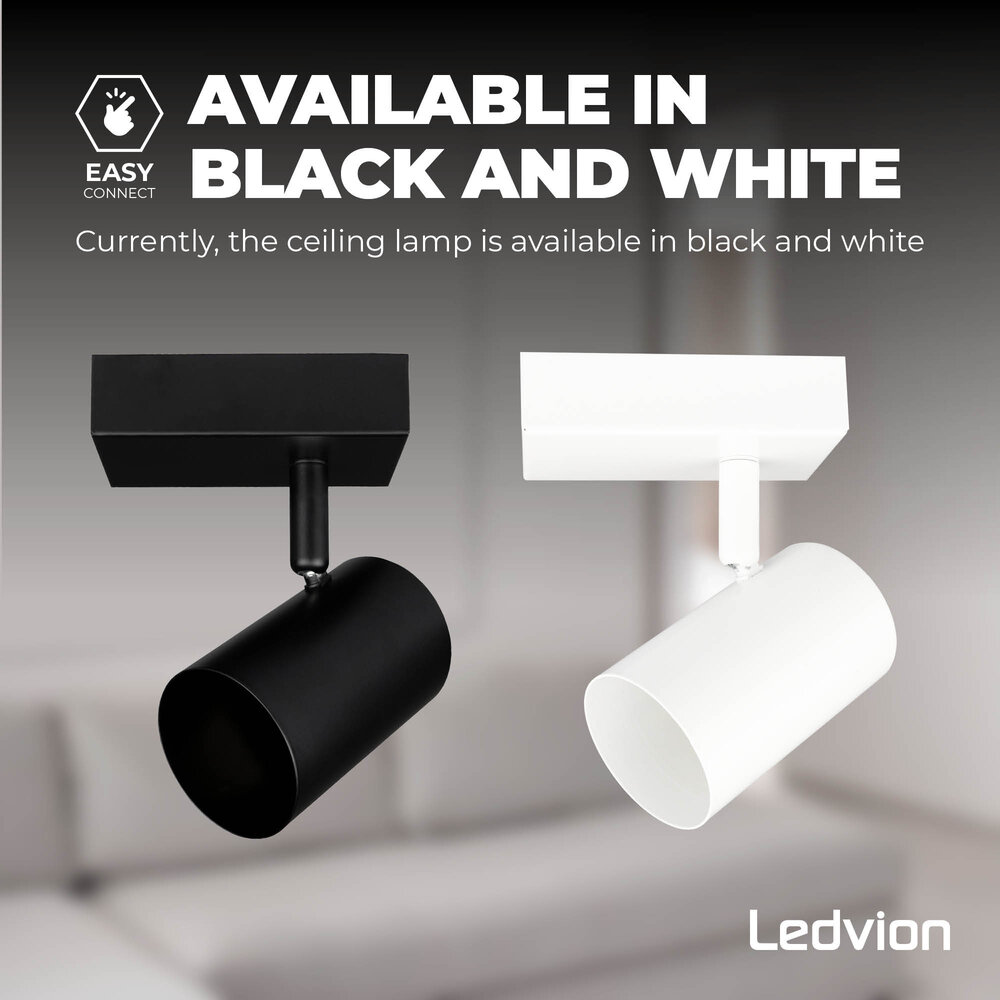Ledvion LED Deckenstrahler Weiß - 3W - 2700K - Neigbar