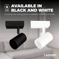 Ledvion LED Deckenstrahler Weiß - 3W - 2700K - Neigbar