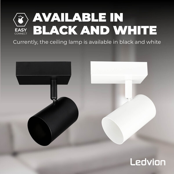 Ledvion LED Deckenstrahler Weiß - 3W - 6500K - Neigbar