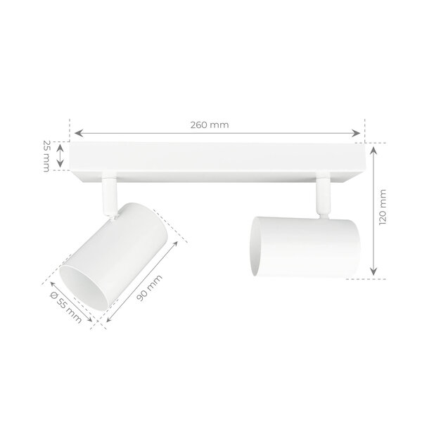 Ledvion LED Deckenstrahler Weiß Duo - 3W - 4000K - Neigbar