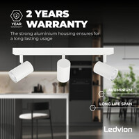 Ledvion LED Deckenstrahler Weiß Trio - 5W - 2700K - Neigbar