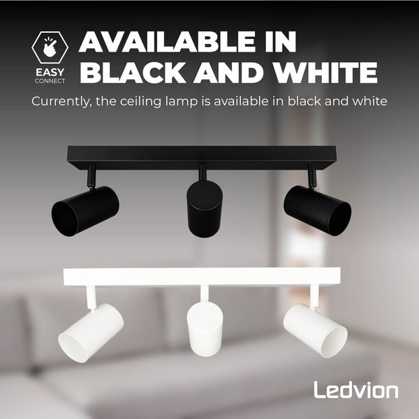 Ledvion LED Deckenstrahler Weiß Trio - 3W - 6500K - Neigbar