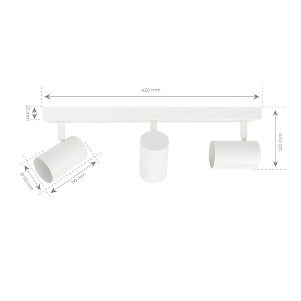 Ledvion LED Deckenstrahler Weiß Trio - 3W - 6500K - Neigbar