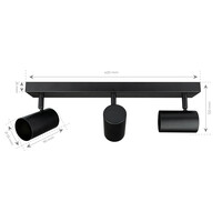 Ledvion LED Deckenstrahler Schwarz Trio - 3W - 6500K - Neigbar